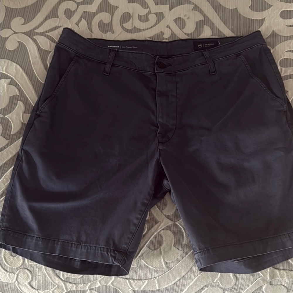 AG Adriano Goldschmied Men's Black Flat Front Shorts